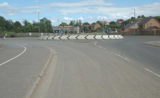 A very large roundabout for such a small road