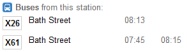 Bus times on Google Maps